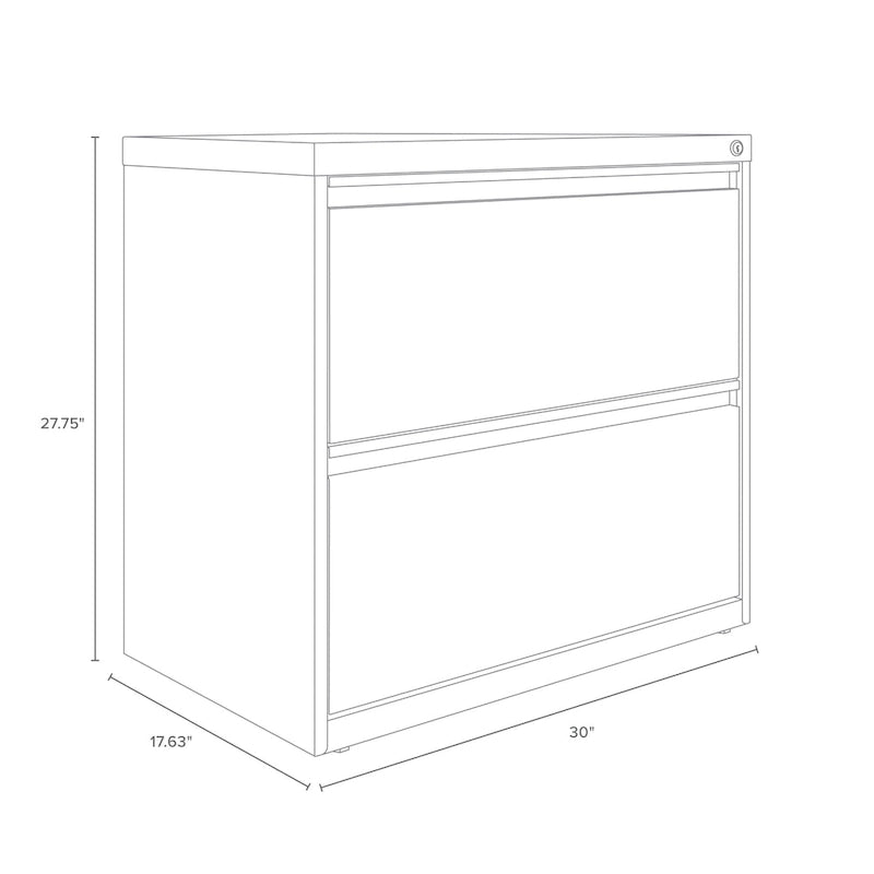 Armadietto portadocumenti laterale a 2 cassetti largo 76 cm