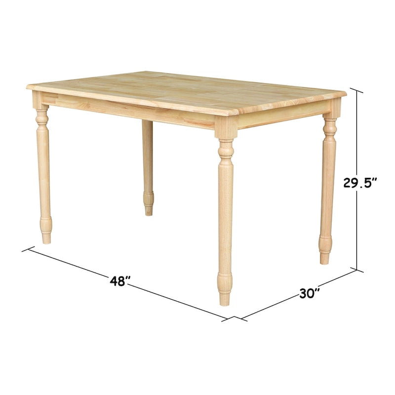 Tavolo da pranzo in legno massello International Concepts con finitura naturale