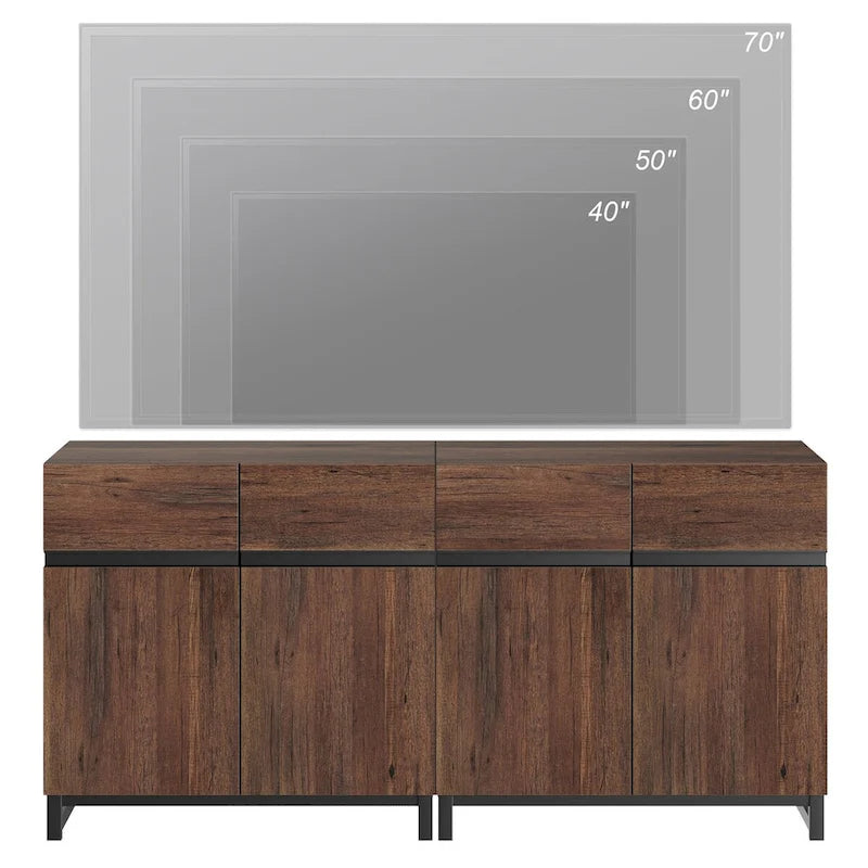 Credenza moderna a buffet con ripiani regolabili, tavolino da caffè per sala da pranzo