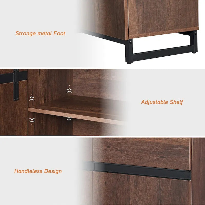 Credenza moderna a buffet con ripiani regolabili, tavolino da caffè per sala da pranzo