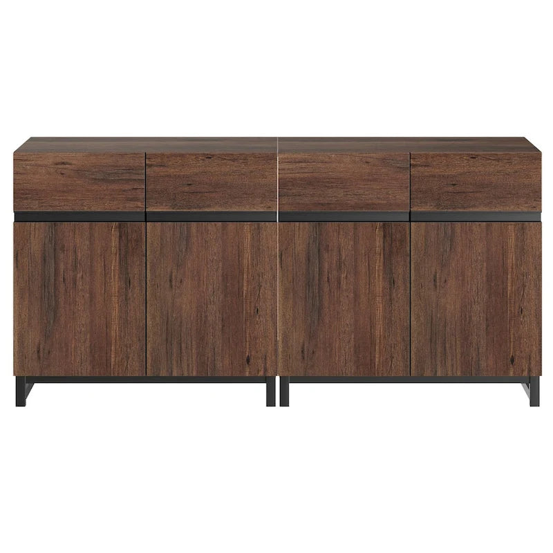 Credenza moderna a buffet con ripiani regolabili, tavolino da caffè per sala da pranzo