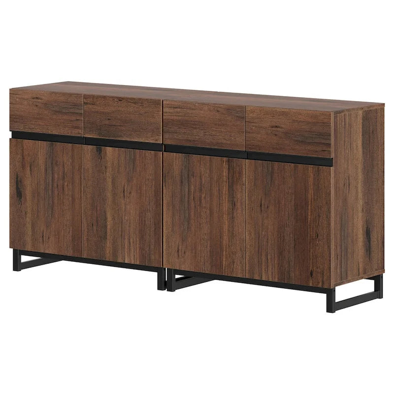 Credenza moderna a buffet con ripiani regolabili, tavolino da caffè per sala da pranzo