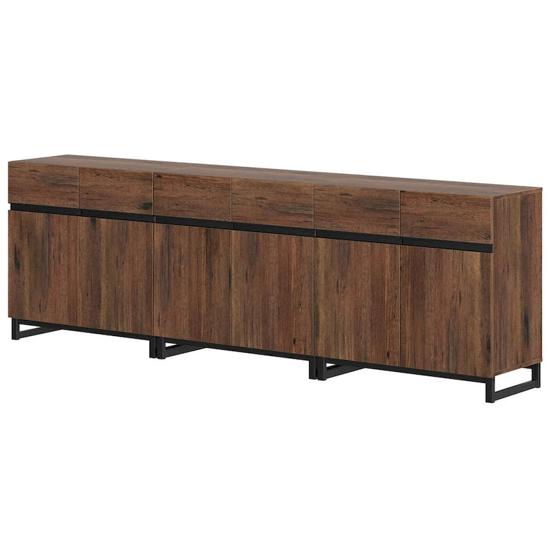 Credenza moderna a buffet con ripiani regolabili, tavolino da caffè per sala da pranzo