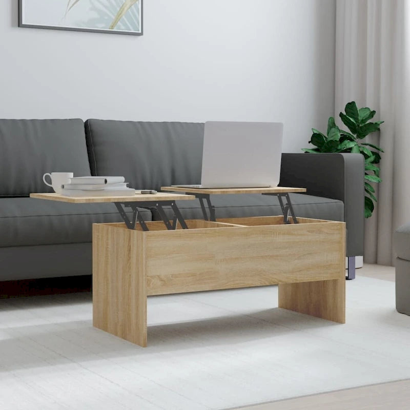 Tavolino da caffè sollevabile con contenitore nascosto - 102,1 x 50,5 x 46,5 cm
