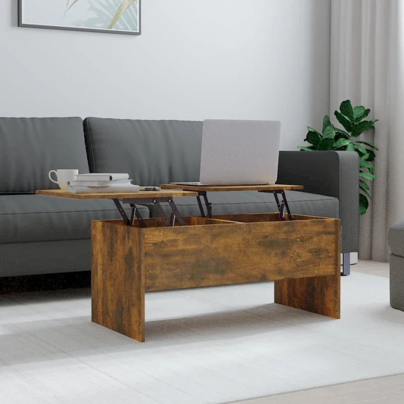 Tavolino da caffè sollevabile con contenitore nascosto - 102,1 x 50,5 x 46,5 cm