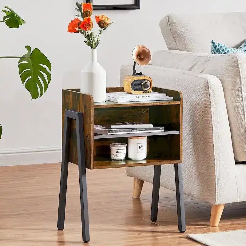 Set camera da letto 3 pezzi con letto a piattaforma nero e set di 2 comodini