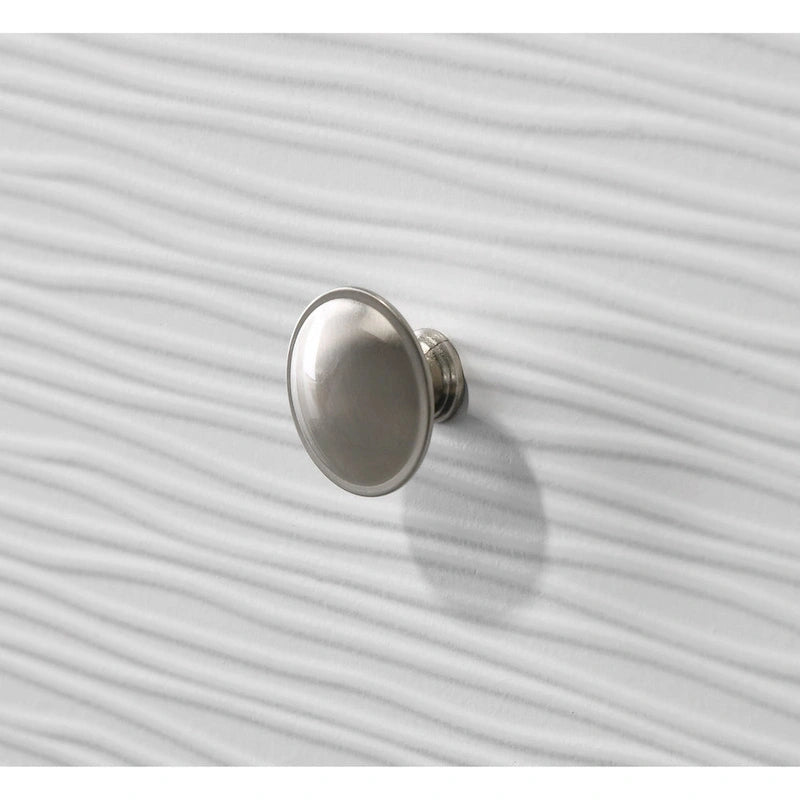 Camera da letto 4 pezzi con pannelli bianchi - Letto, comò, specchio e comodino