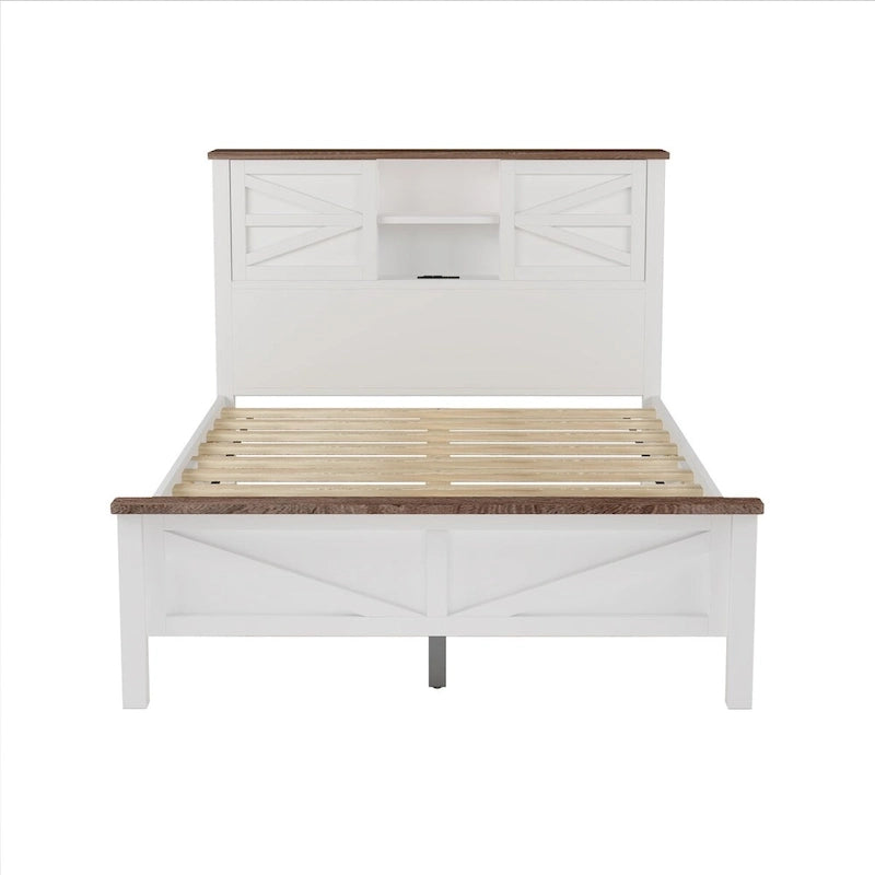 Set camera da letto 3 pezzi: Letto a piattaforma Queen Size con contenitore, comodino e cassettiera
