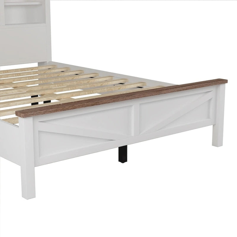 Set camera da letto 3 pezzi: Letto a piattaforma Queen Size con contenitore, comodino e cassettiera