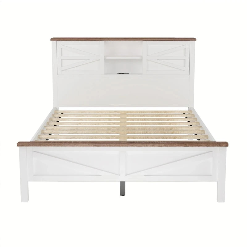Set camera da letto 3 pezzi: Letto a piattaforma Queen Size con contenitore, comodino e cassettiera