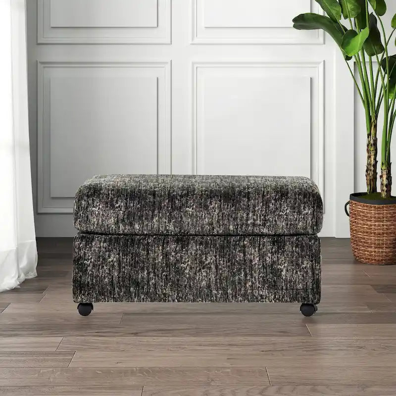 Pouf contemporaneo da soggiorno con rotelle - 89 L x 63,5 P x 48,2 A cm