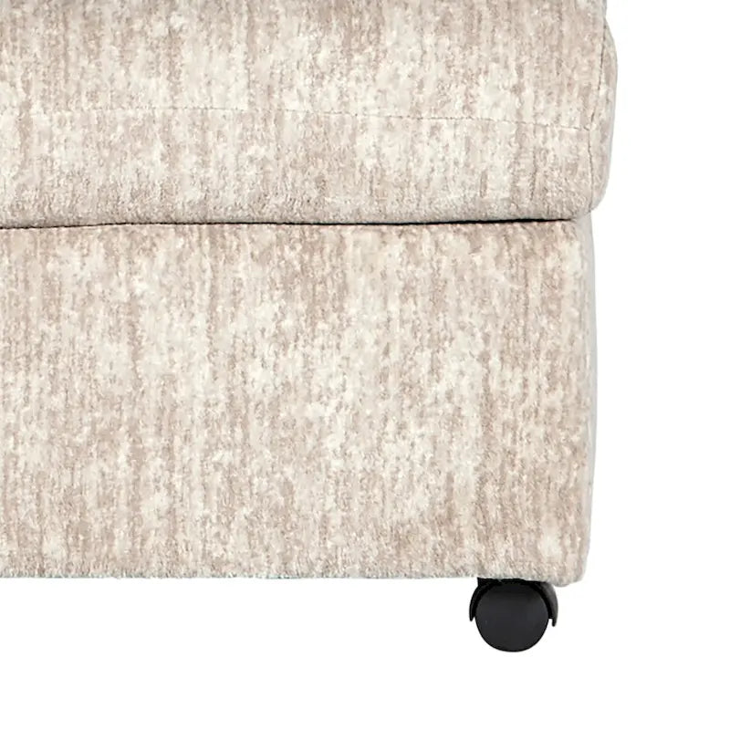 Pouf contemporaneo da soggiorno con rotelle - 89 L x 63,5 P x 48,2 A cm