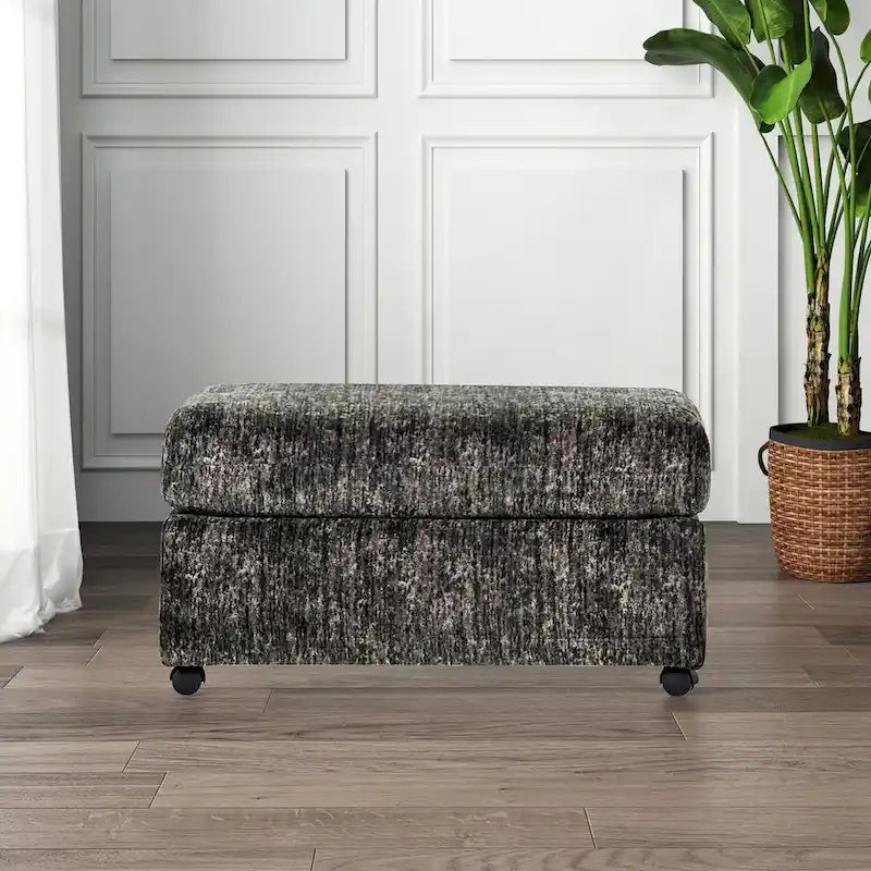 Pouf contemporaneo da soggiorno con rotelle - 89 L x 63,5 P x 48,2 A cm