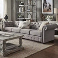 Divano Chesterfield Extra Lungo Grigio Chiaro