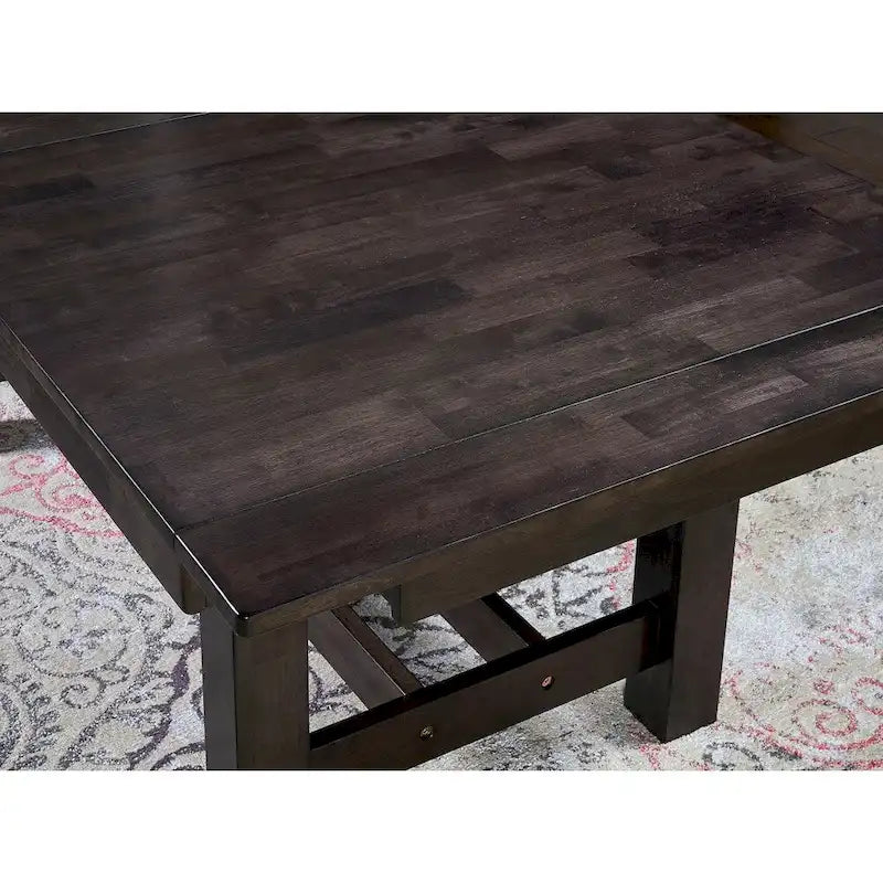 Collezione Sala da Pranzo 7 Pezzi in Legno Massello con Tavolo a Cavalletto Allungabile