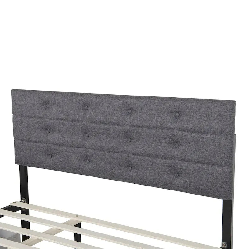 Letto estraibile Queen Size in tessuto di lino imbottito