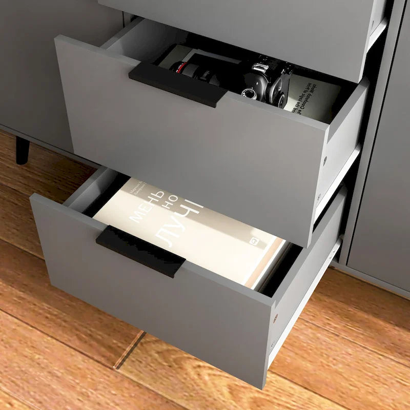Madia da Credenza con Ante e Cassetti, Mobile da Buffet per Caffè in Legno, 3 Cassetti e 2 Ante, Mobile Contenitore