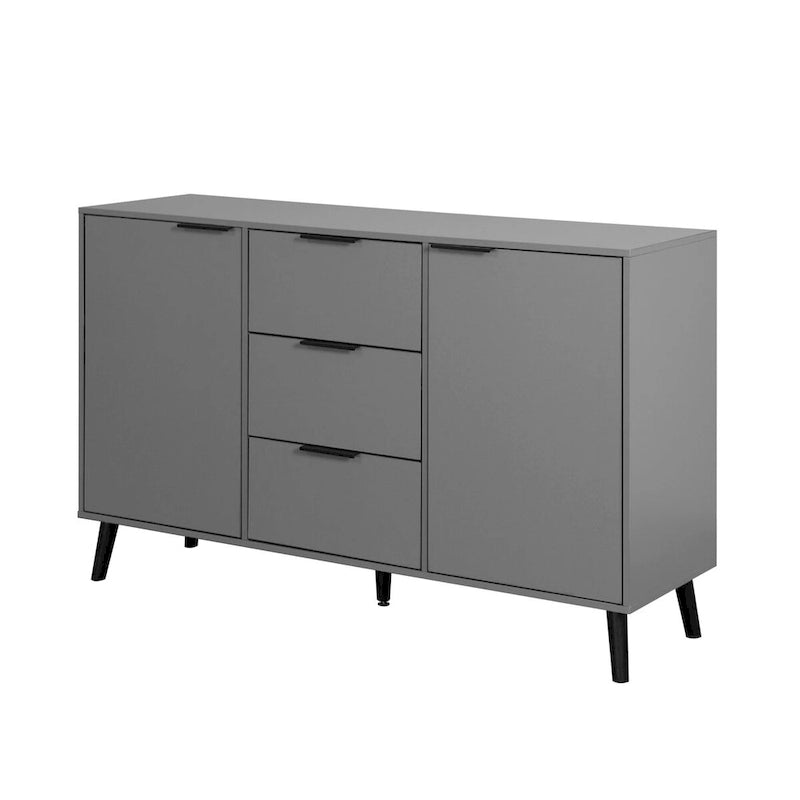 Madia da Credenza con Ante e Cassetti, Mobile da Buffet per Caffè in Legno, 3 Cassetti e 2 Ante, Mobile Contenitore