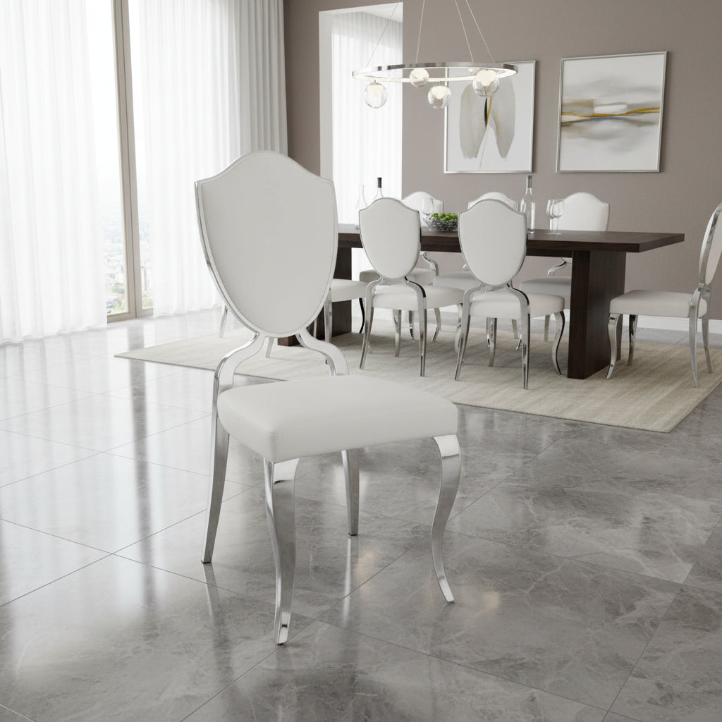 Somette Lexie White Shield Back Dining Chair (Set of 2)